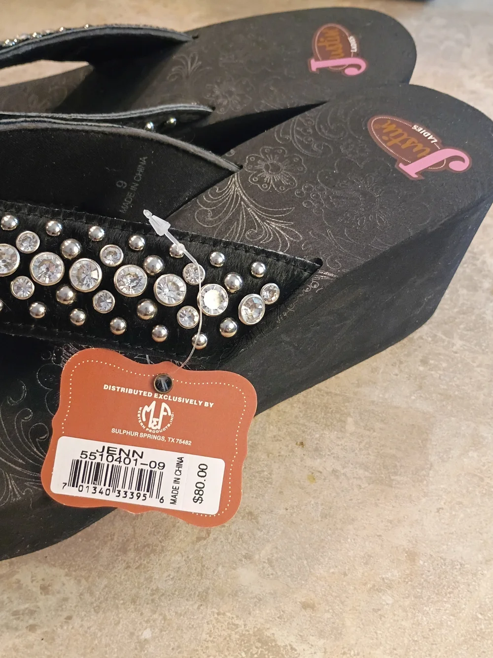 Justin Boots black wedge